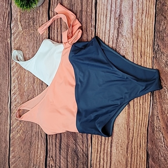 Cupshe orange and blue bow Knot one piece swimsuit - Picture 1 of 11